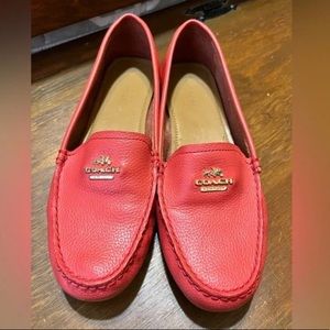 Size 8.5 Coach Leather Loafers in Watermelon